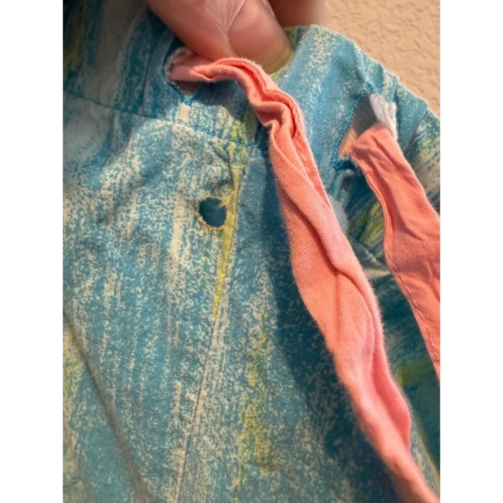 Nick & Nora Womens Tropical Beach Scene Pajama Pants Blue Pink Cotton L hole - Picture 7 of 7